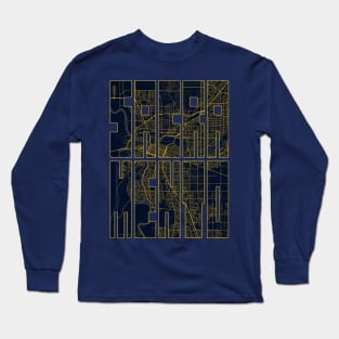 Sacramento, USA City Map Typography - Gold Art Deco Long Sleeve T-Shirt